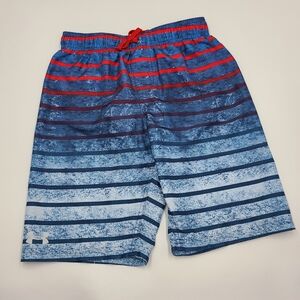 Under Armour boys' striped swim trunks size L
